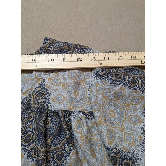 Joie Hartford Tie Neck 3/4 Sleeve Top Blouse in Multi-Color Medallion Silk Sz M - Picture 9 of 11